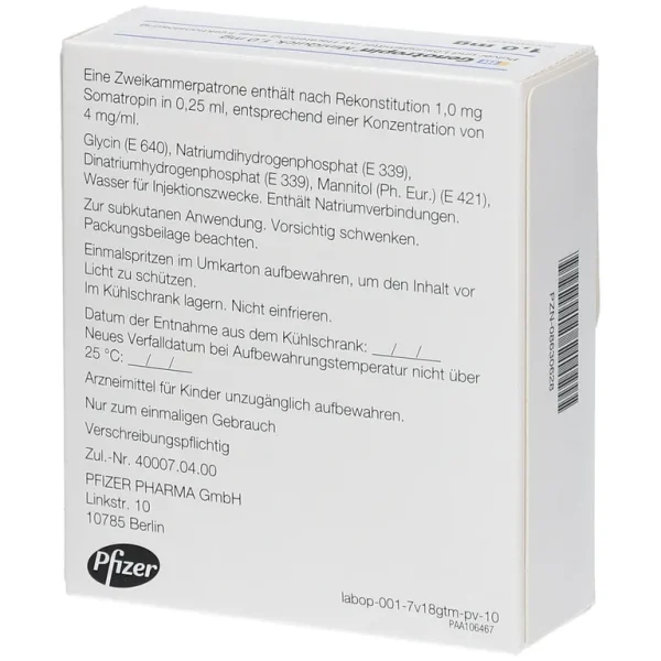 Overview Genotropin is a form of human growth hormone (hGH) important for the growth of bones and muscles. Genotropin is used to treat growth failure in children and adults who lack natural growth hormone. Buy Genotropin 0.2mg MiniQuick online. Buy Somatropin online. How to use Genotropin Subcutaneous Powder For Injection? The Genotropin Subcutaneous Powder is administered into a muscle or under the skin. You can learn how to take the drug correctly on your own from a healthcare professional. Avoid giving the subcutaneous (under the skin) injection in the same spot twice. Read and carefully follow any Instructions for Use provided with your medicine. Do not use Genotropin Subcutaneous Powder if you don’t understand all instructions for proper use. Ask your doctor or pharmacist if you have questions. Purchase Genotropin 0.2mg MiniQuick online. Prepare your injection only when you are ready to give it. Do not shake the medicine. Do not use if the medicine looks cloudy, has changed colors, or has particles in it. Call your pharmacist for new medicine. Only use the syringe, cartridge, or injection pen that comes with your medication to administer it. You could require regular medical examinations. To assist manage your condition, adhere to any dietary recommendations made by your physician or nutritionist. The Genotropin Subcutaneous Powder brand and the diluent you are using will determine how you should store this medication.If you have any doubts concerning how to store your medications properly, ask your pharmacist. Keep it out of the reach of children and pets. Hence, Buy Genotropin 0.2mg MiniQuick online. Any remaining Genotropin should be thrown away once the label’s expiration date has expired. Before taking this medicine You should not use Genotropin if you are allergic to Genotropin or benzyl alcohol, or if you have: a serious illness due to lung failure, or complications from recent surgery, injury, or medical trauma; closed epiphyses; active cancer; eye problems caused by diabetes (diabetic retinopathy); or you are being treated for Prader-Willi syndrome and you are overweight or have severe breathing problems (including sleep apnea). Tell your doctor if you have ever had: cancer (especially during childhood); diabetes; breathing problems, sleep apnea (breathing stops during sleep); a pituitary gland disorder; abnormal curvature of the spine (scoliosis); underactive thyroid; a head injury or brain tumor; or childhood brain cancer and radiation treatment. Tell your doctor if you are pregnant or breastfeeding. Genotropin 0.2mg MiniQuick for sale online store. Also, buy Genotropin 0.2mg MiniQuick online at lower prices and faster delivery. Genotropin Subcutaneous Powder For Injection side effects Get emergency medical help if you have signs of an allergic reaction: hives; difficult breathing; swelling of your face, lips, tongue, or throat. Serious breathing problems may occur in patients with Prader-Willi syndrome who use Genotropin Subcutaneous Powder For Injection. If you have Prader-Willi syndrome, call your doctor promptly if you develop signs of lung or breathing problems such as shortness of breath, coughing, or new or increased snoring. Also call your doctor at once if you have: pain in your knees or hips, walking with a limp; ear pain, swelling, warmth, or drainage; numbness or tingling in your wrist, hand, or fingers; severe swelling or puffiness in your hands and feet; changes in behavior; vision problems, unusual headaches; changes in the shape or size of a mole; pain or swelling in your joints; pancreatitis–severe pain in your upper stomach spreading to your back, nausea and vomiting; high blood sugar–increased thirst, increased urination, dry mouth, fruity breath odor; increased pressure inside the skull–severe headaches, ringing in your ears, dizziness, nausea, vision problems, pain behind your eyes; or signs of an adrenal gland problem–extreme weakness, severe dizziness, weight loss, changes in skin color, feeling very weak or tired. Common side effects of Genotropin Subcutaneous Powder For Injection may include: pain, itching, or skin changes where the medicine was injected; swelling, rapid weight gain; muscle or joint pain; numbness or tingling; stomach pain, gas; headache, back pain; or cold or flu symptoms, stuffy nose, sneezing, sore throat, ear pain. What other drugs will affect Genotropin Subcutaneous Powder ? Tell your doctor about all your other medicines, especially: birth control pills or hormone replacement therapy; insulin or oral diabetes medicine; or a steroid (prednisone, dexamethasone, methylprednisolone, and others). This list is not complete. Other drugs may affect Genotropin Subcutaneous Powder, including prescription and over-the-counter medicines, vitamins, and herbal products. Not all possible drug interactions are listed here. Purchase somatropin Genotropin 0.2mg Subcutaneous Powder For Injection online. Where and How to buy Genotropin Subcutaneous Powder online. So, you have a prescription and you are looking to buy somatropin tablets online like Genotropin 0.2mg MiniQuick. Then Buy Somatropin is where you can buy Genotropin 0.2mg Subcutaneous Powder For Injection online near you without the stress of moving all around. Contact us today to find out how to buy Genotropin 0.2mg MiniQuick online. So, order Genotropin 0.2mg MiniQuick online. Contact to find out now more about Genotropin 0.2mg MiniQuick.